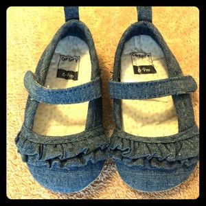 Baby girl denim crib shoes